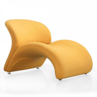Manhattan Comfort AC013-YL Rosebud Yellow Wool Blend Accent Chair